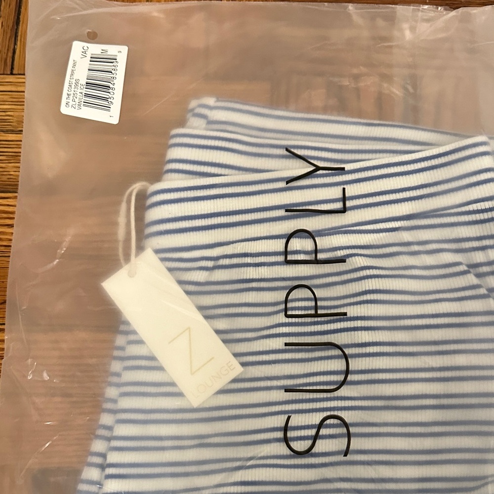 Z Supply Blue and White Striped Pajama Pants - Picture 2 of 3
